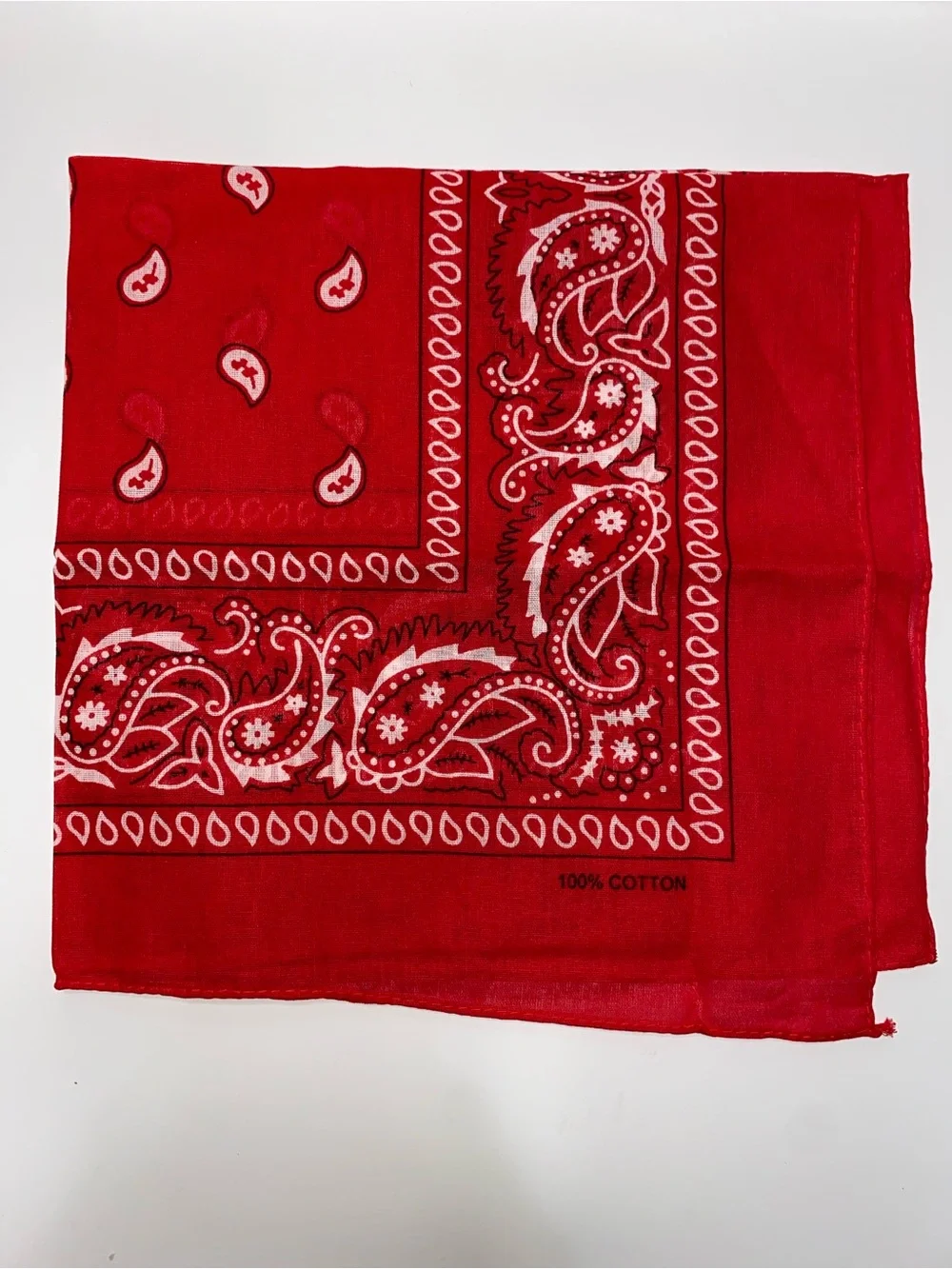 Classic Red Paisley Bandana | Cotton Head Scarf | NEW